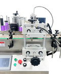 Fully Automatic Round Bottle Labeling Machine Featuring Plug And Play Touchscreen Controls and Smart Auto Correction for No Fuss Packaging Line.
