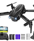 Mini Drone With Camera For Adults And Kids 1080P HD FPV With 90 Degree Adjustable Lens and accessories including controller and batteries