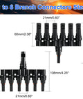Built Like A Tank Solar Panel MC4 T Branch Connector 1 Male To 6 Female And 1 Female To 6 Male Plug And Play Wiring Harness size dimensions