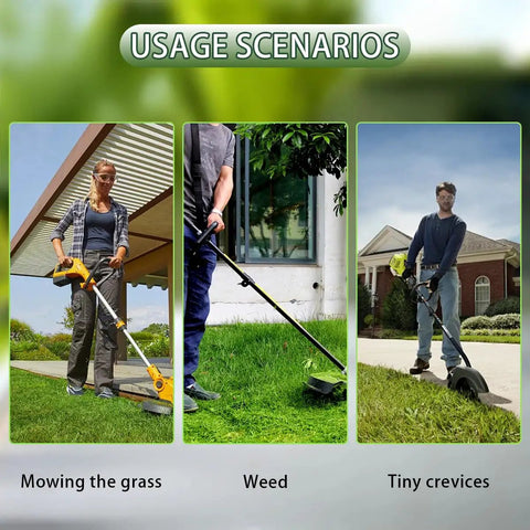 Heavy-Duty 6-Inch Steel Wire Trimmer Head Replacement For Electric Cordless String Trimmer in use on grass and weeds.