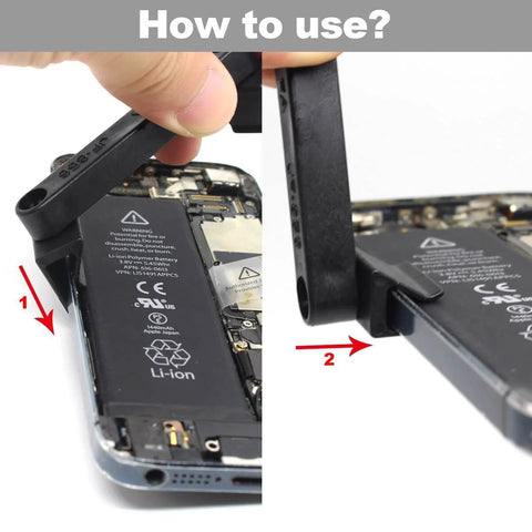 Close-up of 2 Pack Universal Cell Phone Repair Stand And Clamp Kit For LCD Screen Alignment And Rotary Fixture in use on a smartphone battery