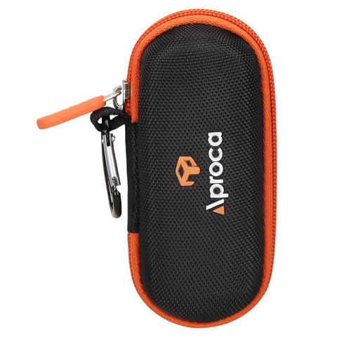 Compact Case for Klein Tools 93LDM100C Laser Distance Measure, Portable Storage Bag With Mesh Pocket, Durable Double Zipper, Easy Carry D Buckle, Case Only, Fits Accessories. Black EVA case with orange trim and zipper
