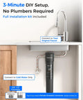 15UA-UF 0.01 Micron Under Sink Water Filter System installed under kitchen sink with faucet connection