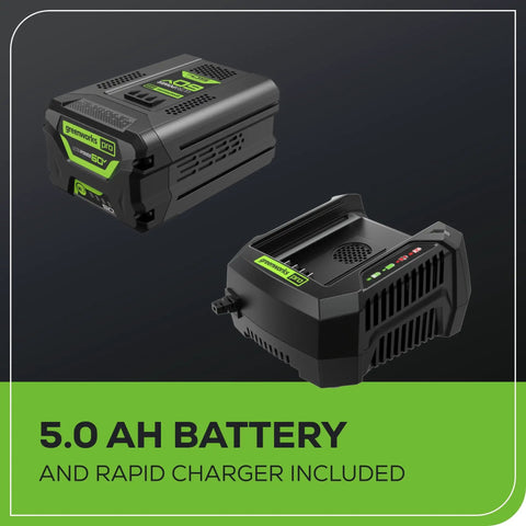 5.0Ah battery and rapid charger for 60V 21 Inch Brushless Cordless Lawn Mower Push With 5.0Ah Battery Gas Like Power For Half Acre