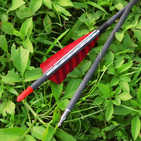 Pure Carbon Arrows 600 Spine 30 Inch Shaft With 31.5 Inch Overall Length Beefed Up Turkey Feather Fletching