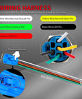 Wiring harness for 19mm 12V Latching Push Button Switch With Blue LED Light Waterproof Marine Grade On Off Prewired Button Bezel Mount