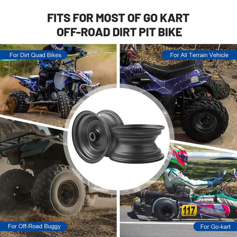 6 Inch 145 70 6 Black Wheel Rim For Go Kart Off Road Dirt Pit Bike Aluminum Durable Rim central image.