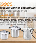 Two Pack 09985 Pressure Canner Sealing Ring And Overpressure Plug Gasket For 16 18 23 Quart Canners Compatible With 01751 01781
