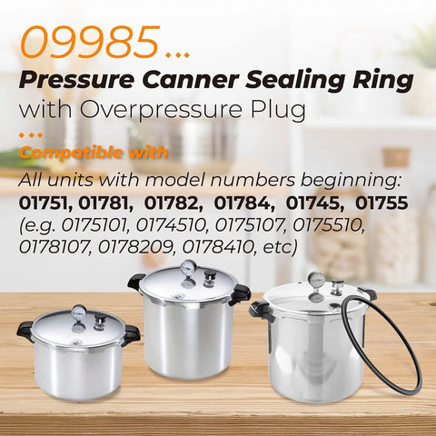 Two Pack 09985 Pressure Canner Sealing Ring And Overpressure Plug Gasket For 16 18 23 Quart Canners Compatible With 01751 01781