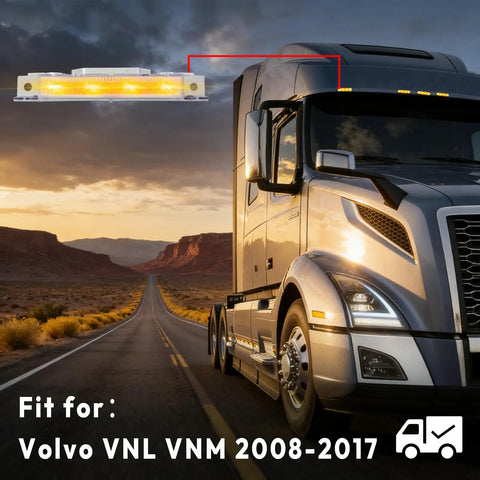 LED Roof Cab Marker Lights Kit 5 Pcs For Volvo VNL VNM Trucks 2008 2009 2010 2011 2012 2013 2014 2015 2016 2017 Waterproof DOT Approved