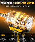 Half Inch Cordless Impact Wrench For 20V Battery System, Delivers 1100 Ft Lbs Torque, Wireless Power, Battery Not Included, Perfect For Auto Repairs, Tire Changes, And Heavy Duty Fastening. Brushless motor cutaway illustration