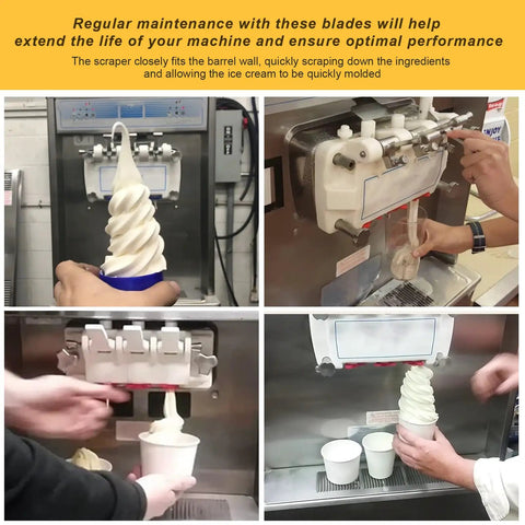 17 Inch Pro Grade Replacement Scraper Blades Set For Soft Serve Machines Fits 750 751 754 774 791 794 C707 C709 C713 C717 Compatible With Part 035174 10 Pack For Cleaning And Mixing, soft serve machine use