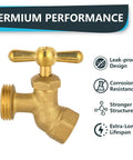 50 Pack Brass Hose Bibb Valves No Kink One Half Inch FIP To Three Quarters Inch MHT Garden Outdoor Water Fittings Set Durable Leak Proof For Yard Hose Connections And Sprinklers brass hose bibb valve