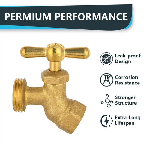 50 Pack Brass Hose Bibb Valves No Kink One Half Inch FIP To Three Quarters Inch MHT Garden Outdoor Water Fittings Set Durable Leak Proof For Yard Hose Connections And Sprinklers brass hose bibb valve