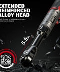 Cordless Three Eighths Inch Ratchet Wrench Set With Extended Head For Tight Spots with 5.5 inch reinforced alloy head