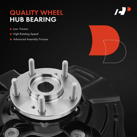 Front Right Steering Knuckle and Wheel Bearing Hub Assembly Direct Replacement for 2011 Kia Optima 2.0L Sedan
