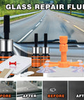 Windshield Chip Repair Kit For Cars And Home Glass With Fast Nano Penetrating Resin Filler That Stops Cracks From Spreading In 15 To 30 Minutes For Star Linear And Bullseye Cracks Two Pack shown with tools and resin bottles.