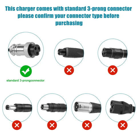 24V 2A Fast Charger For Razor Electric Scooters And Dirt Bikes, No Fuss Plug And Play Compact 3 Prong Power Adapter For E100 E125 E150 E175 E200 E225S E300 E325S E500 MX350 MX400 Pocket Mod Rocket Dirt Quad Mini Chopper
