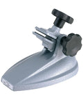 Pro Grade Micrometer Stand For Four Inch Micrometers With Large Clamp Knobs Durable Build Compact Design And Stable Measuring Support.