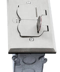 Flip Lid Floor Box Kit With 20A Tamper-Resistant Duplex Outlet, UL Listed, metal cover, for various floor and countertop materials