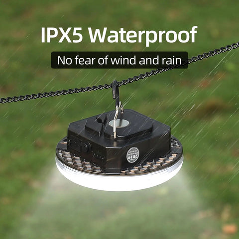 Waterproof Portable LED Camping Light With 5000 Lumens Rechargeable Battery Super Lit Hanging Lantern IPX5 waterproof in rain
