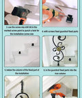 Installation steps for Top Shelf Black Wrought Iron Railing Posts And Balusters For Deck Backyard Porch And Balcony, 37 Inch.