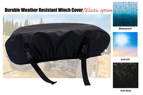 Eudora Waterproof Winch Cover Tailgate For 2500 To 6000 Lb Electric Truck Winches with elastic straps and weather resistance.