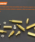 Brass M2 M2.5 M3 Spacers And Standoffs Kit With Screws Nuts And Tweezers 420 Pieces Pro Grade Gear Durable Hex Brass