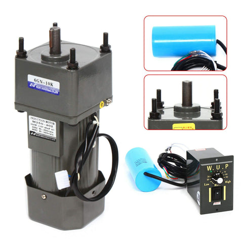 250W AC High Torque Geared Motor With Reversible Single Phase Operation Variable Speed Adjustable Controller Governor 110V Low Noise Drive For Industrial Applications