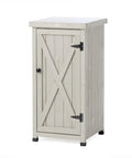 Backyard Ready Weatherproof Outdoor Storage Cabinet With Potting Bench Table Shelves And Rust Proof Metal Top For Patio And Garden