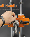 Close-up of Wood Door Lock Mortiser Kit With Aluminum Frame Manual Mortising Jig and Tools Twin Screw Clamp Design in use