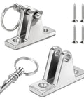 Two Pack Bimini Top Deck Hinges Built From 304 Stainless Steel Marine Hardware With Pin Ring And Screws For Pontoon Boats