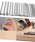 Leather Craft Tool Set 20Pcs Saddle Stamp Punch Kit For Leather Stamping And Carving Patterns On Belts Wallets And Bags Pro Grade
