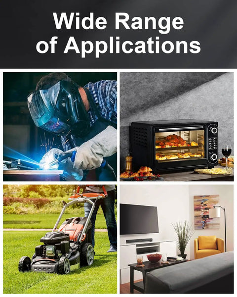 Hella Durable 3 Prong To 2 Prong Outlet Adapter And Fireproof Polarized Splitter Converter used in multiple applications like welding, cooking, and yard work.