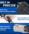 Heavy Duty Pneumatic Wire Cutter For Metal Mesh And Fence Wire With K Shape Blade features multi-alloy blades and ergonomic grip.