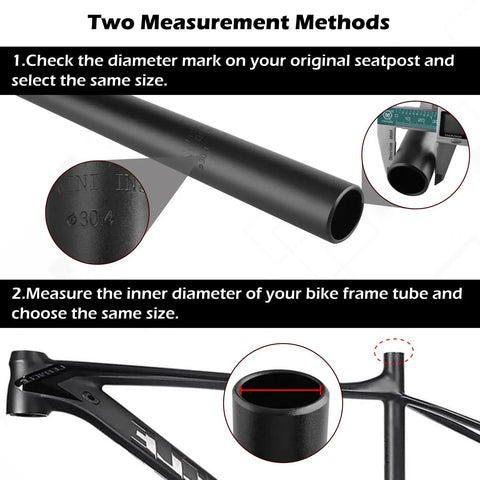 Beefy Aluminum Bike Seat Post 350mm Length With 25.4mm 27.2mm 28.6mm 30.4mm 30.8mm 31.6mm Diameters Anodized Finish Diameter Measurement