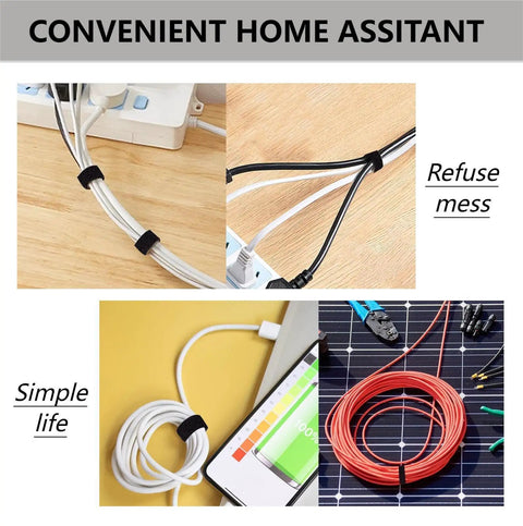 54 Yards Of One Half Inch Reusable Cable Ties For Easy No Fuss Cable Management, Adjustable Cord Straps in use at home