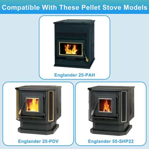 Image showing Englander pellet stoves compatible with Replacement PU-4C447 Convection Blower for 25-PDV and 55 series models.