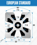 Diagram of Aluminum Extrusion T Slot Rail 20x20mm 1220mm Kit For 3D Printer CNC Framing And DIY Projects, measurements shown