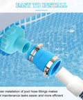 Pool Vacuum Hose Adapter Kit For 1.5 Inch Hoses With Plug And Play 1.25x1.5 Inch Rubber Connector And Stainless Steel Clamp Easy