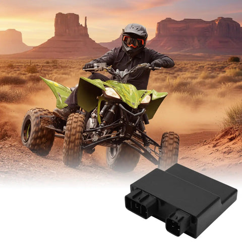 Pro Grade CDI Box Replacement For Yamaha YFZ 450 And Honda ATVs with green ATV in desert background