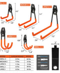 Heavy Duty Steel Hooks 16 Pack With Anti Slip Coating Wall Mount Garage Storage for Hanging Bikes Ladders Tools