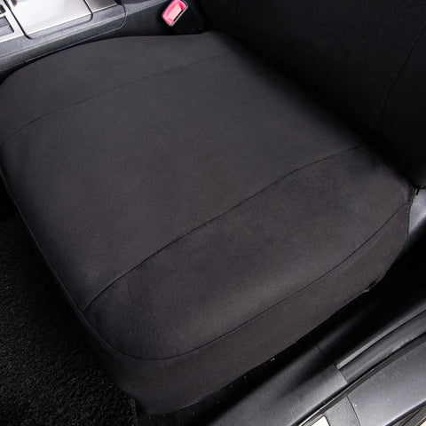Easy Install Car Seat Covers For Front Seats And Rear Bench, Universal Fit, Airbag Compatible, Polyester, Black, Front Seat View