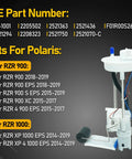 Fuel Pump Assembly 2205502 47 1001 Replacement Part For Offroad UTV RZR 900 and 1000 XP models, with OE part numbers listed.