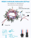 Individually Addressable Dream Color Lit RGB LED Pixels 500 Pack WS2811 12mm Diffused Lights for Outdoor Displays IP68 Waterproof