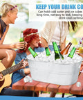 Quad Pack Four Gallon Galvanized Ice Buckets With Heavy Duty Carry Handles For Beers Wines Cocktails And More Rust Proof Leak Proof Metal Cooler Tubs For Home Parties Bar during outdoor gathering