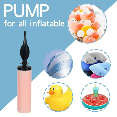 Two Pack Dual Action Balloon Pump Kit Hand Held Inflator For Balloons With 100 Balloons 32 Foot Tape Strip 2 Tying Tools And Glue For Quick Party DIY Decorating