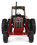 Front view of One Sixteenth Scale International Harvester 1086 Tri Stripe Tractor Prestige Collection 44356 Diecast Model with dual rear wheels
