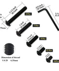 Built Tough 48 Piece Button Head Socket Cap Screw Kit With Five Sizes Plus Rugged Hex Key Black Oxide Treated 10.9 Grade Fully Threaded Bolts, assorted sizes and hex key.