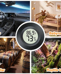 2-Pack Digital Hygrometer Thermometer Humidity Monitor For Indoor Outdoor Use, Reptile Terrarium Greenhouse Humidors Jars With Fahrenheit And Celsius Readout for car, babyroom, cellar, reptile tank